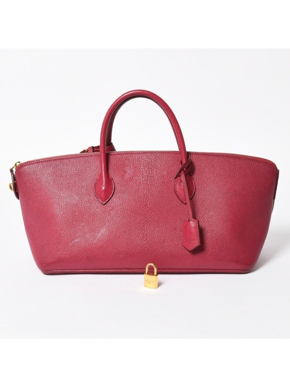 Louis Vuitton Automatic Marble Handbag Gray Leather Raspberry